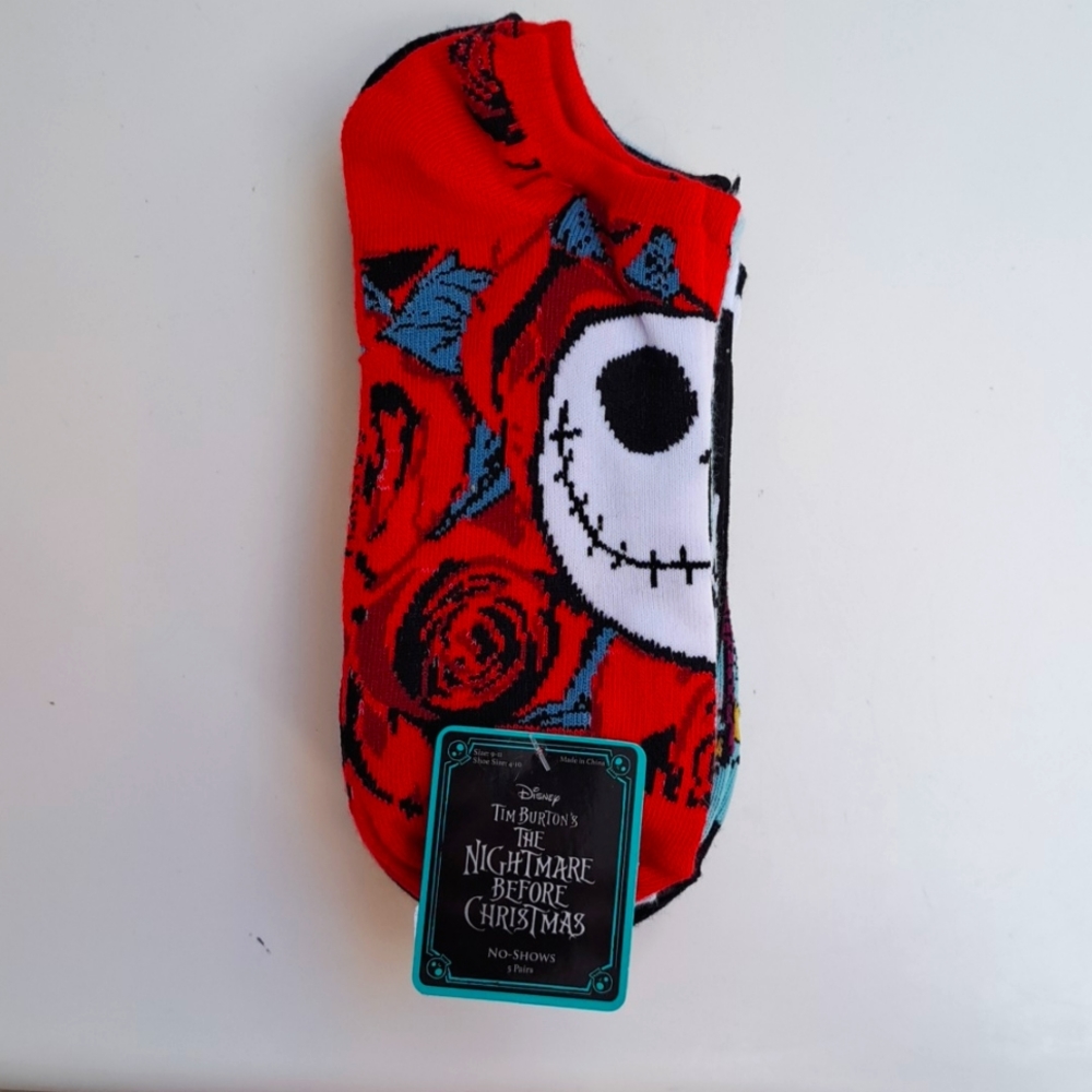 NWT Nightmare Before Christmas Socks Set 5 Pairs Jack Sally Disney